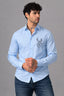 Blue Men's Graphic Printed Cotton Poplin Regular Fit Full Sleeve Formal Shirts