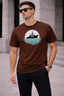 Coffee Brown Men’s Graphic Print T-Shirt – Regular Fit Casual Wear