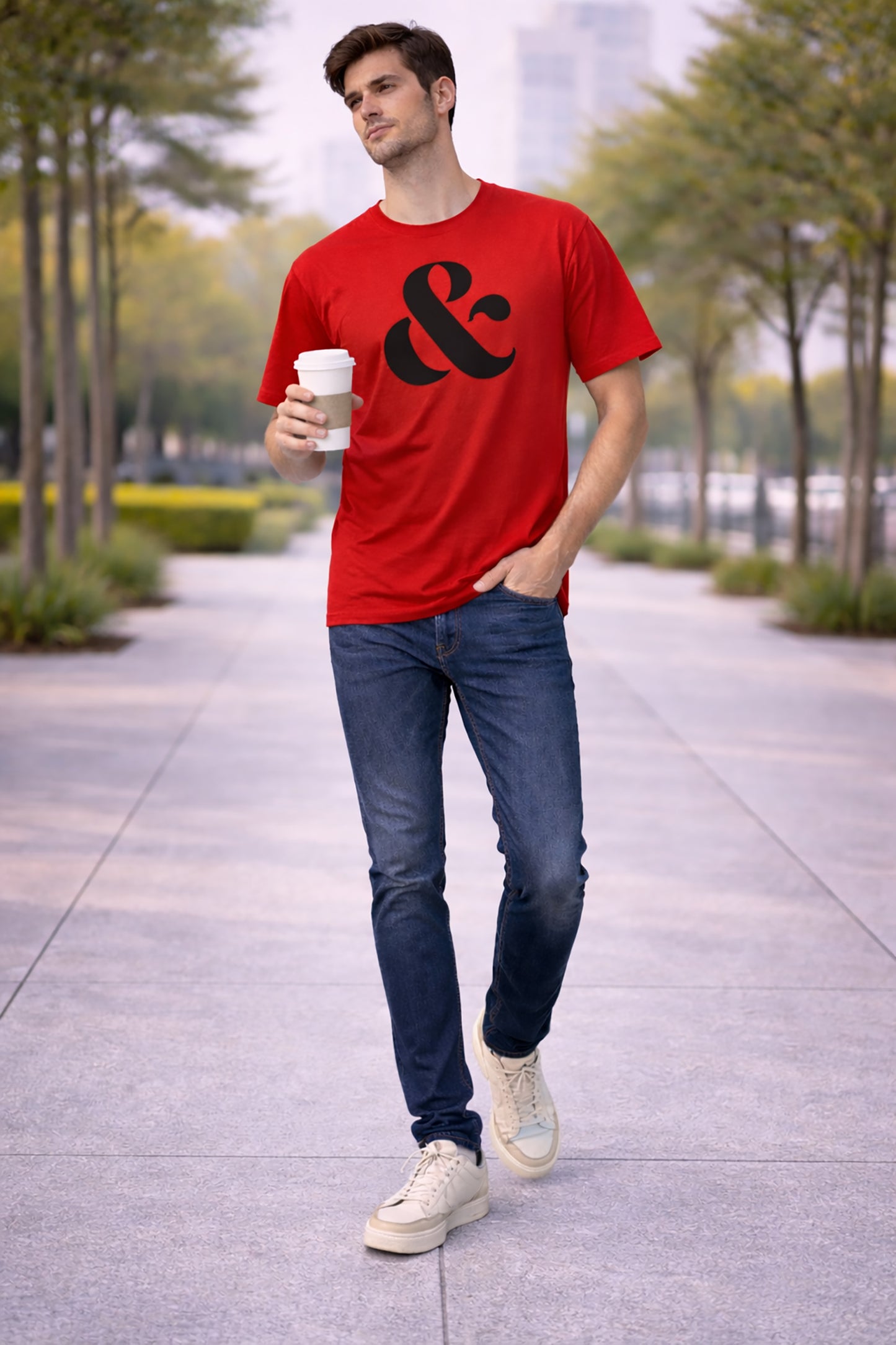 Red Men’s Graphic Print T-Shirt – Regular Fit Casual Wear