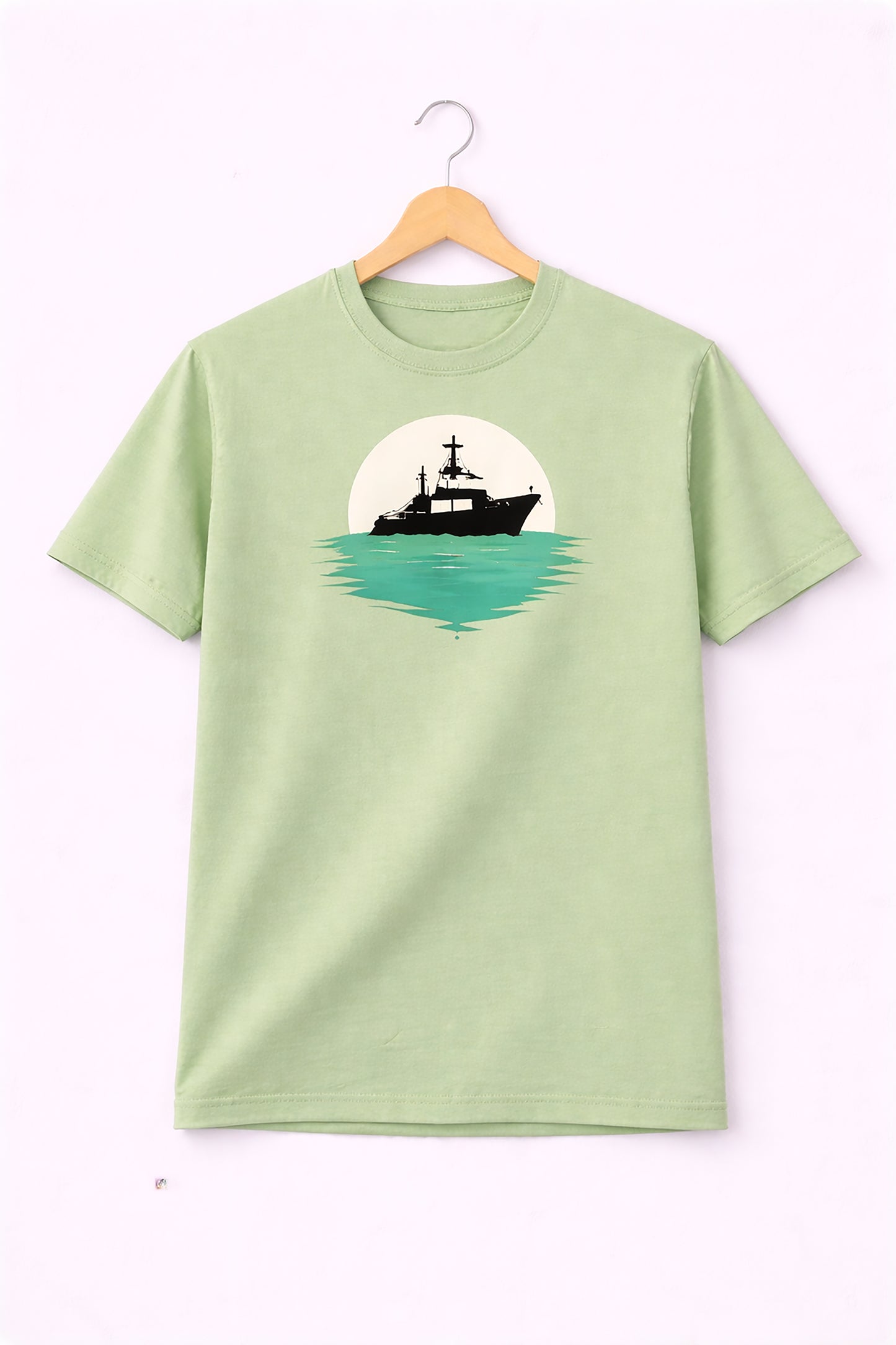 Pista Green Men’s Graphic Print T-Shirt – Regular Fit Casual Wear