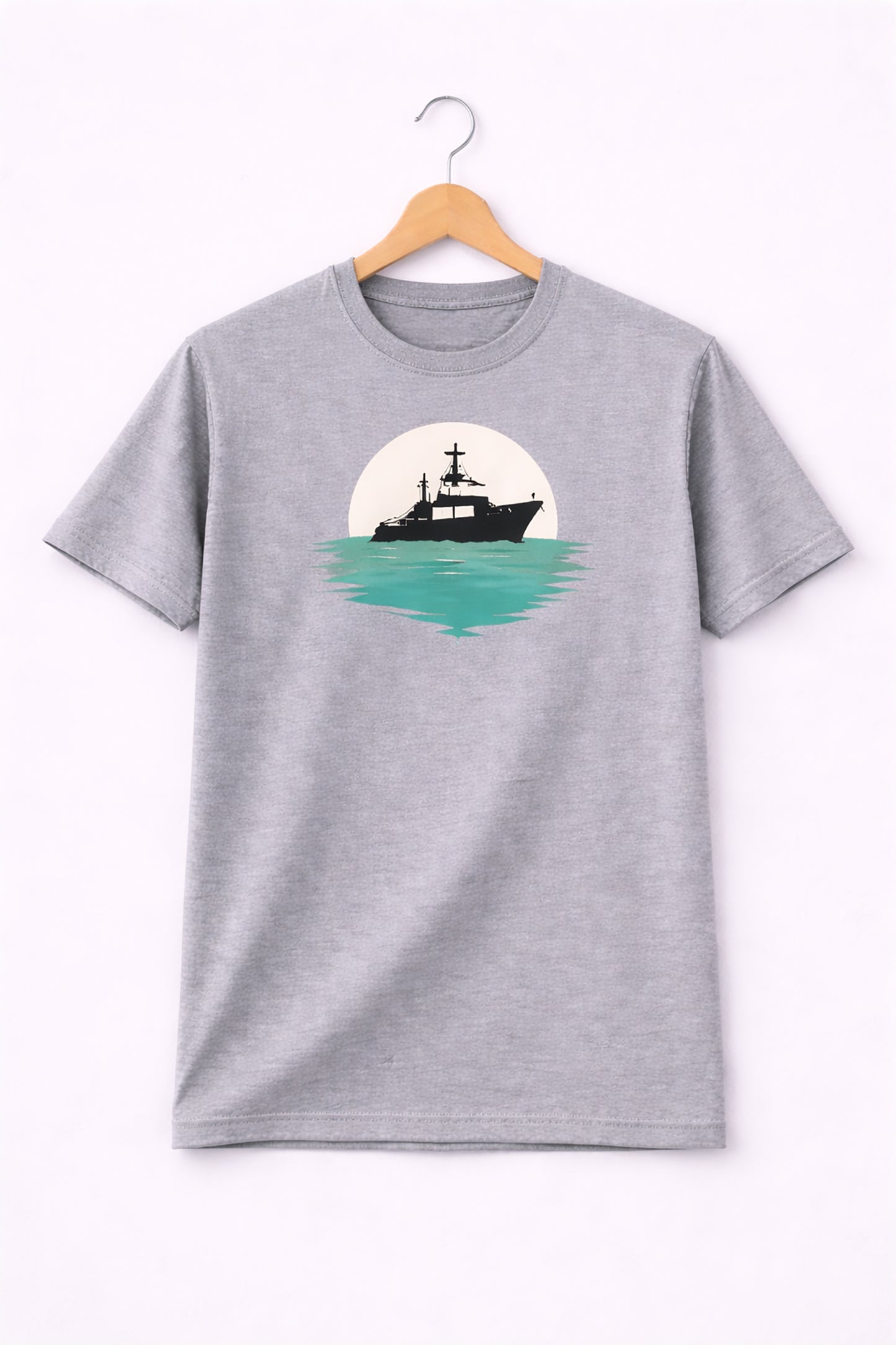 Grey Men’s Graphic Print T-Shirt – Regular Fit Casual Wear