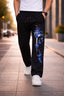 Black Men’s Graphic Printed Joggers – Regular Fit Streetwear Casual Wear