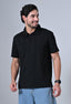 Black Men’s Cotton Solid Polo T-Shirt – Regular Fit Minimal Casual Wear