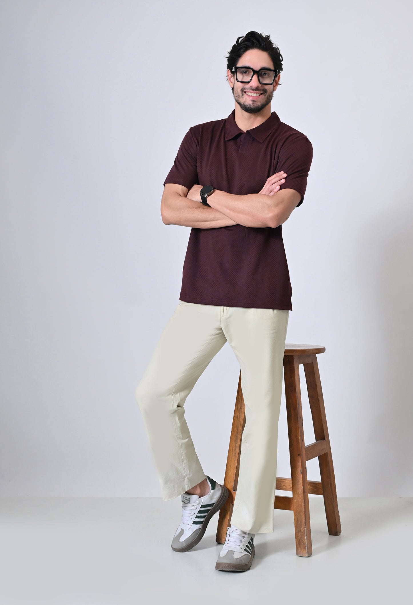 Wine Men’s Cotton Solid Polo T-Shirt – Regular Fit Minimal Casual Wear