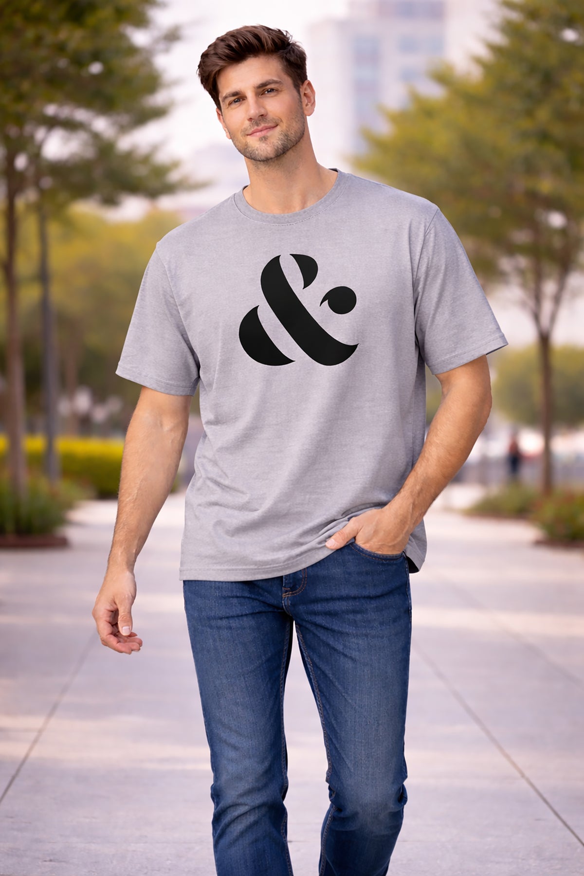 GreyMen’s Graphic Print T-Shirt – Regular Fit Casual Wear Main image