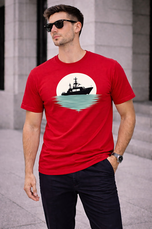 Red Men’s Graphic Print T-Shirt – Regular Fit Casual Wear