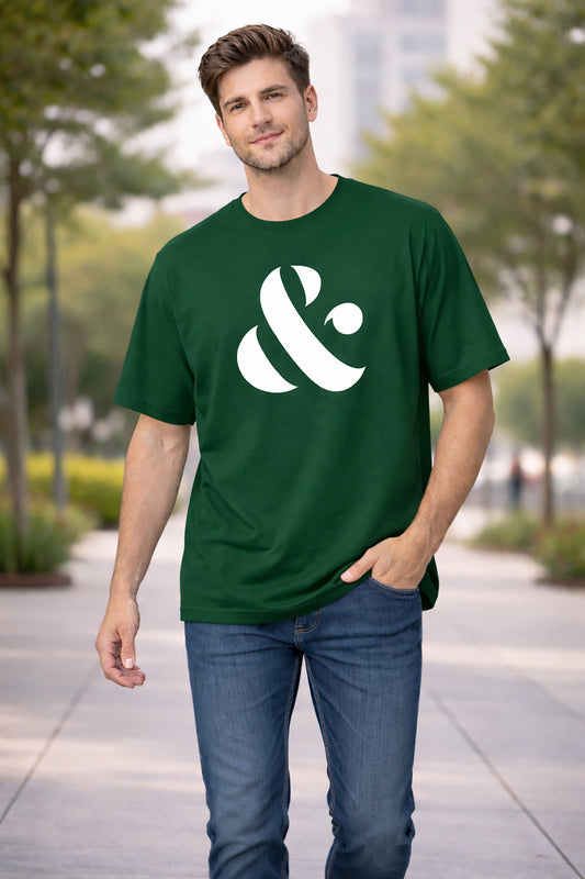 Bottle Green Men’s Graphic Print T-Shirt – Regular Fit Casual Wear