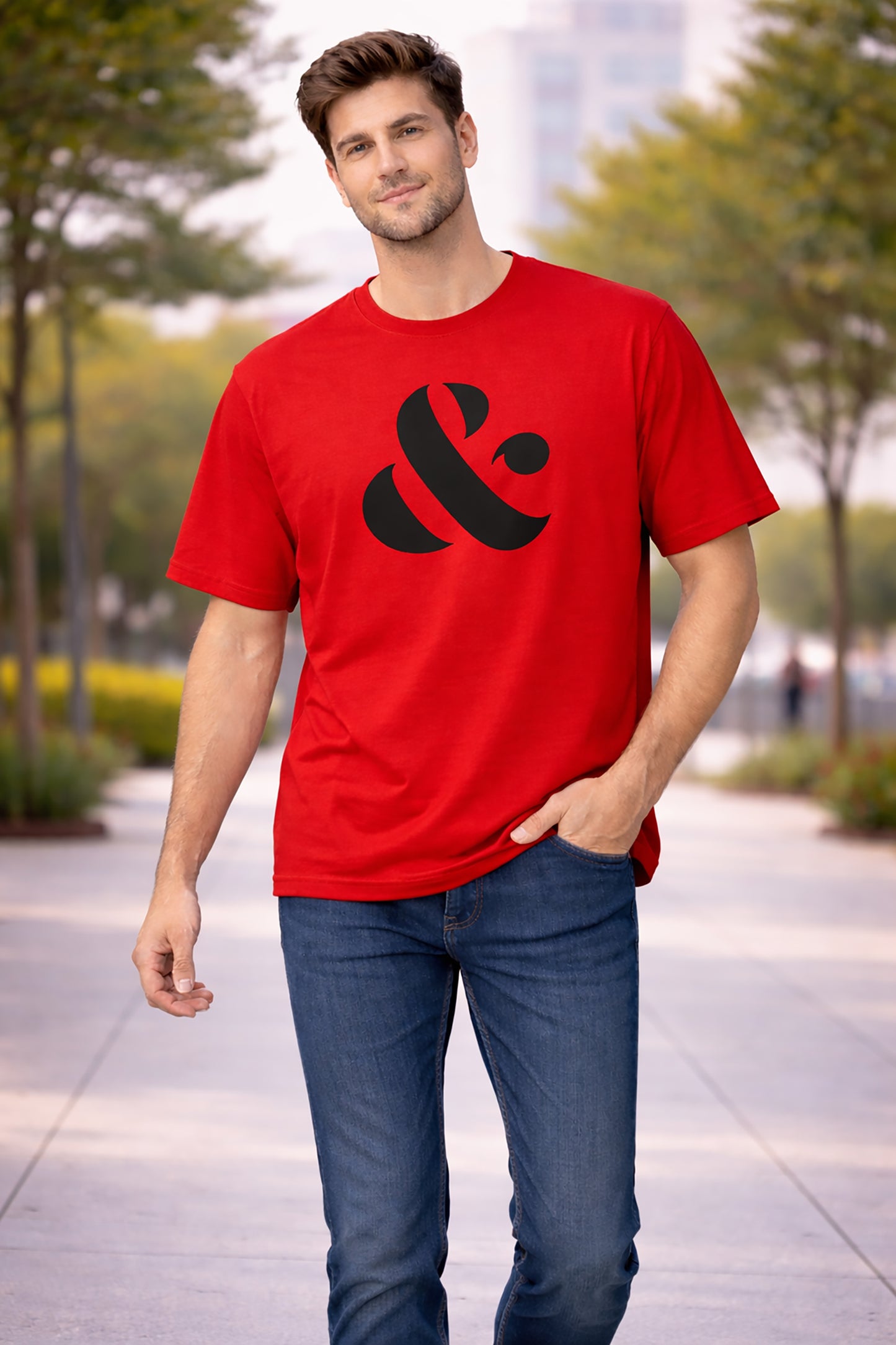 Red Men’s Graphic Print T-Shirt – Regular Fit Casual Wear