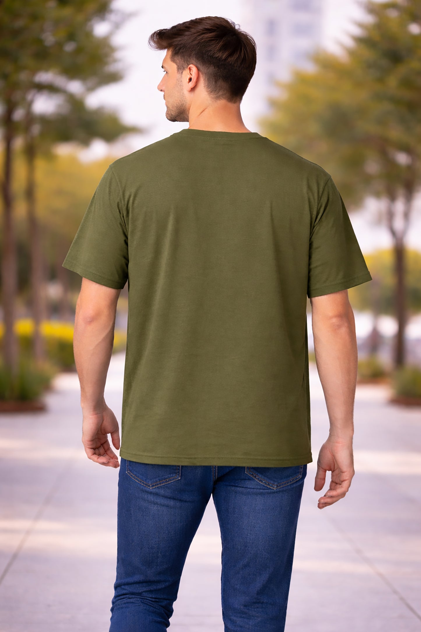 Olive Men’s Graphic Print T-Shirt – Regular Fit Casual Wear