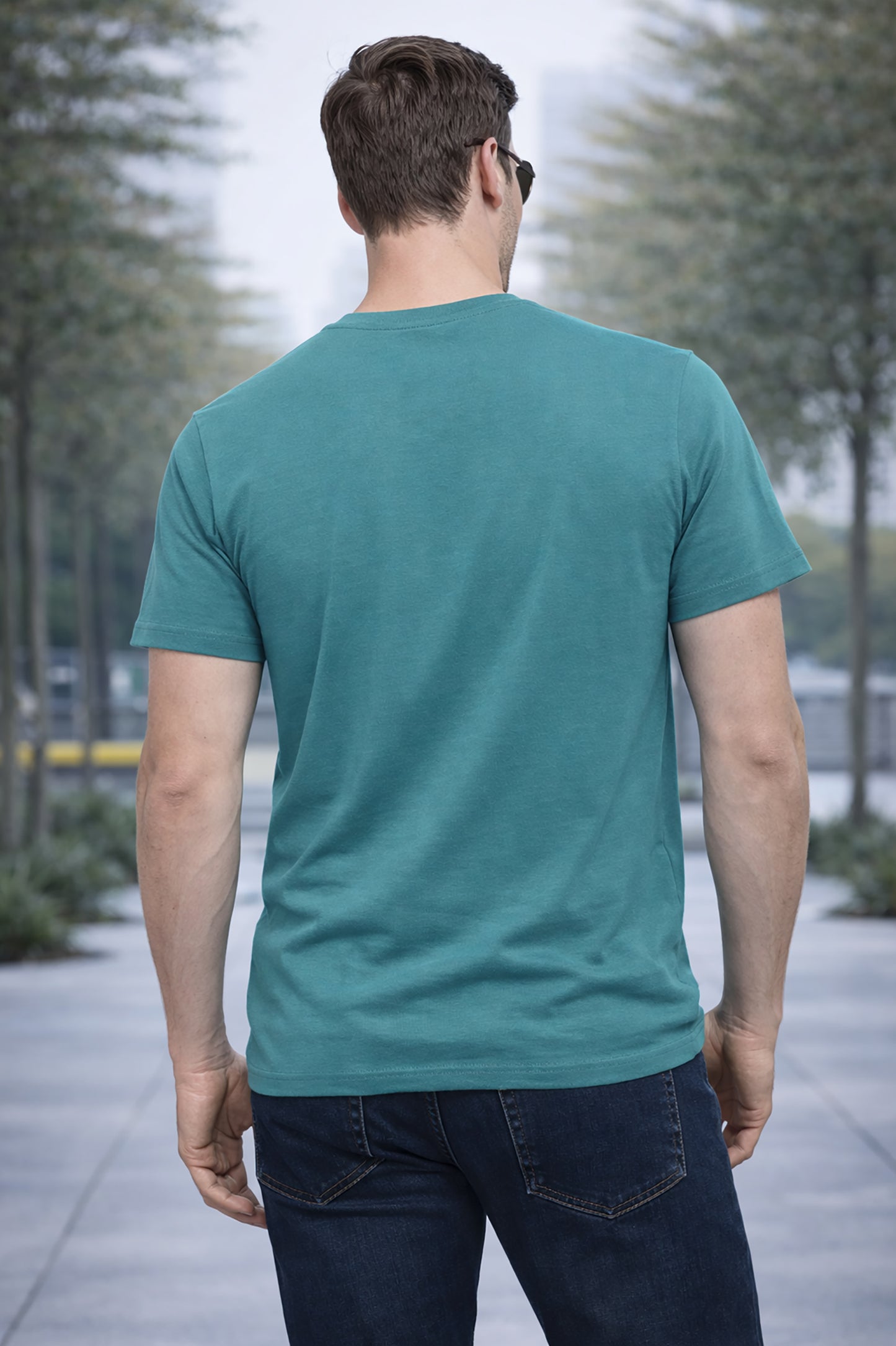 Teal Green Men’s Graphic Print T-Shirt – Regular Fit Casual Wear