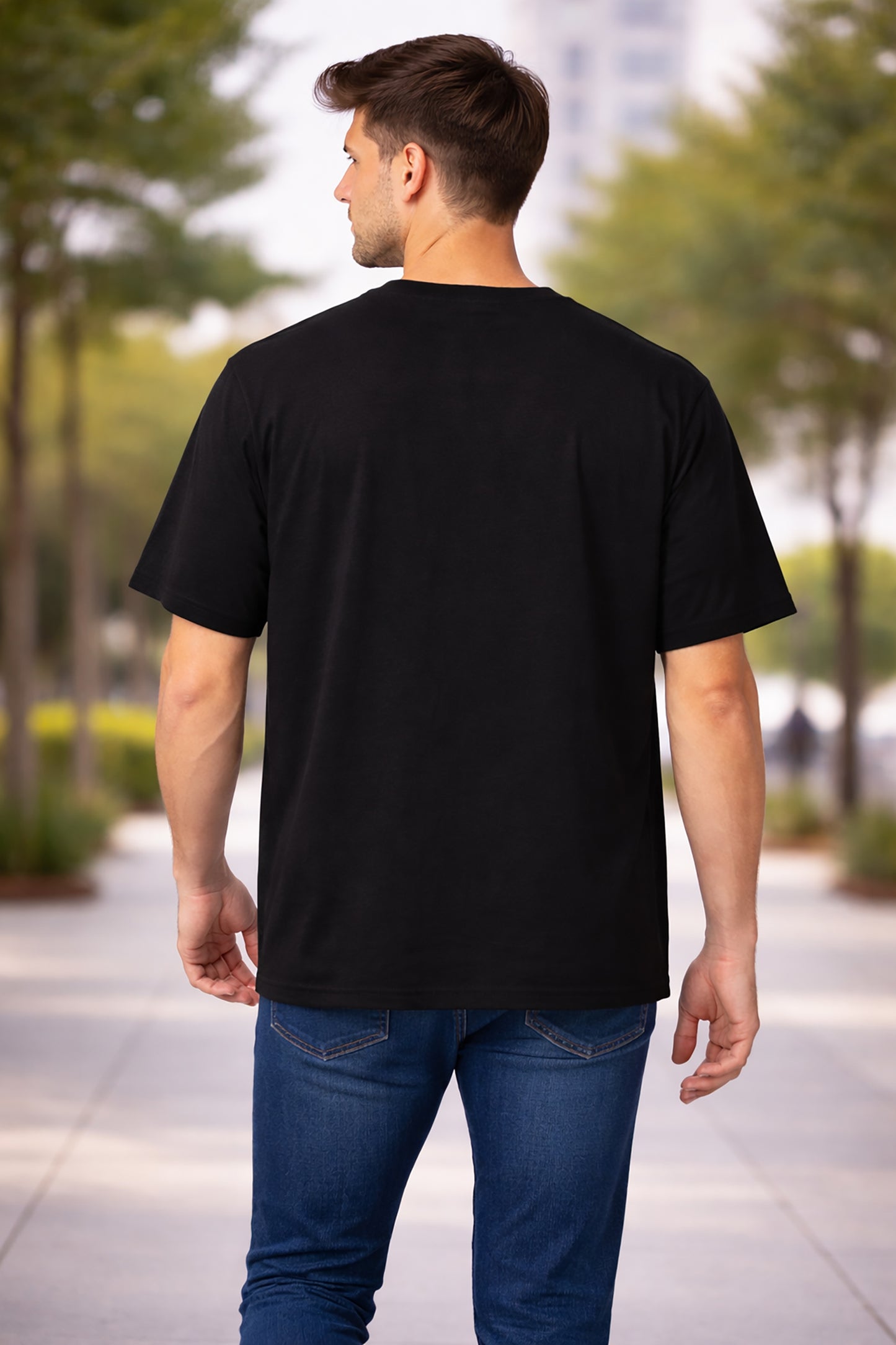 Black Men’s Graphic Print T-Shirt – Regular Fit Casual Wear