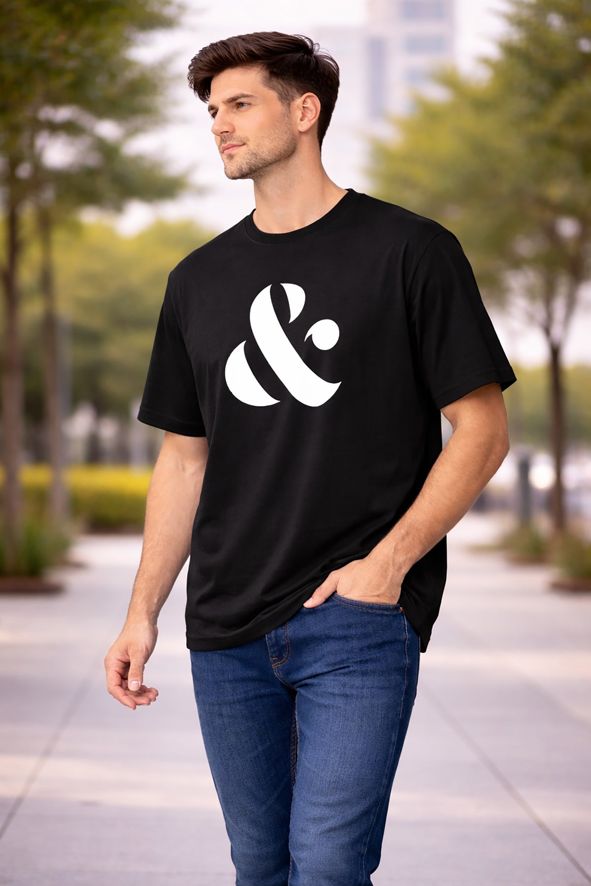 Black Men’s Graphic Print T-Shirt – Regular Fit Casual Wear