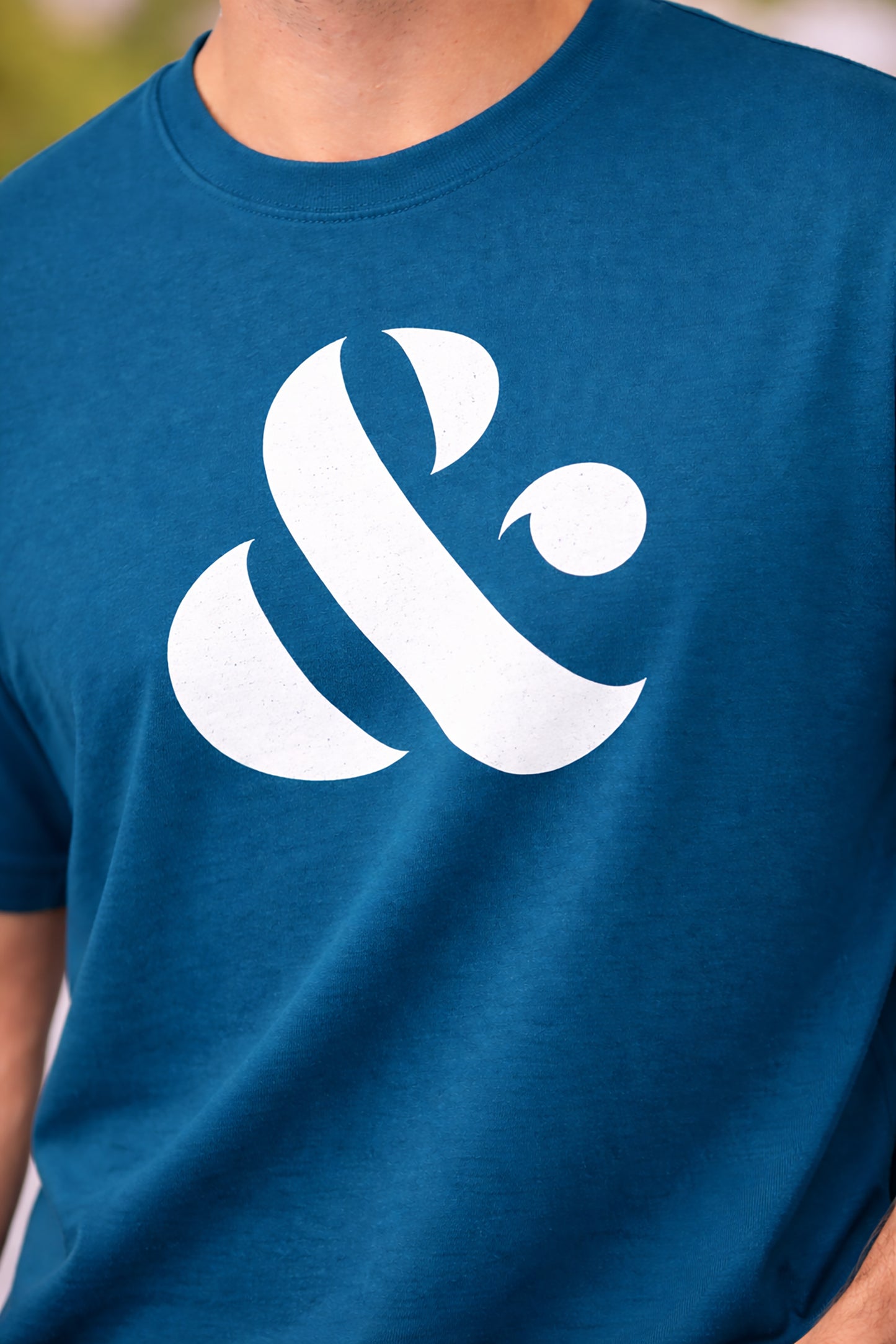 Teal Blue Men’s Graphic Print T-Shirt – Regular Fit Casual Wear