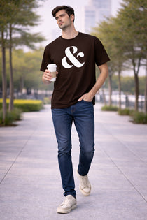 Coffee Brown Men’s Graphic Print T-Shirt – Regular Fit Casual Wear