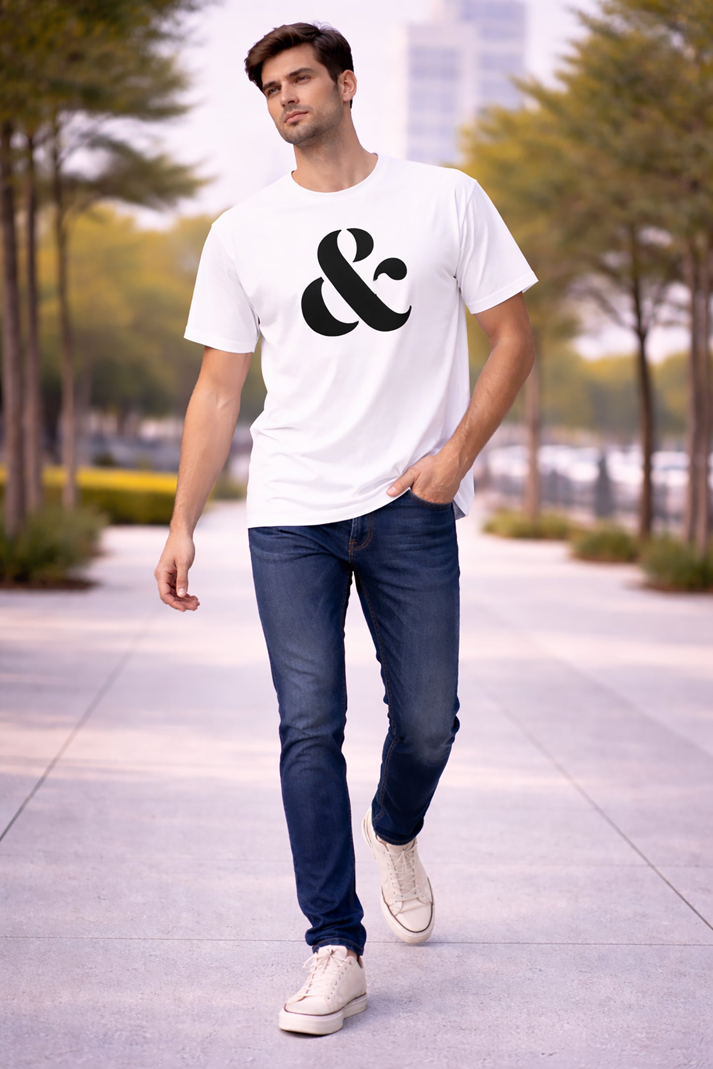 White Men’s Graphic Print T-Shirt – Regular Fit Casual Wear