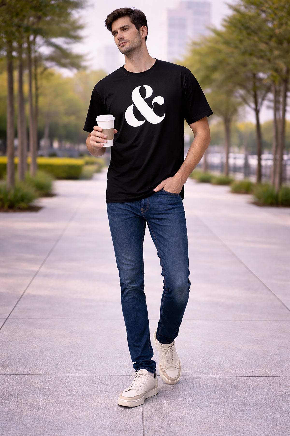 Black Men’s Graphic Print T-Shirt – Regular Fit Casual Wear