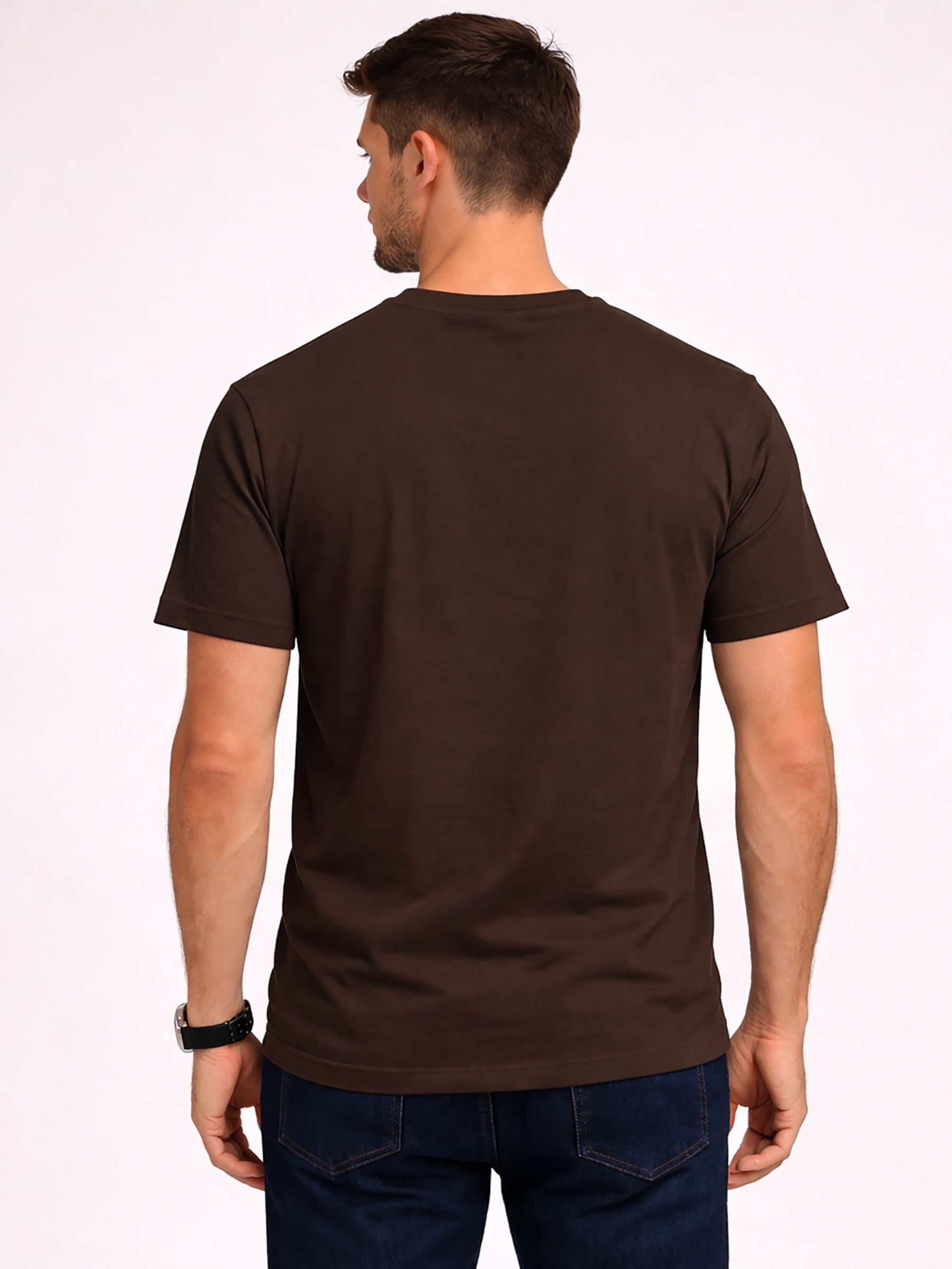 Coffee Brown Men’s Graphic Print T-Shirt – Regular Fit Casual Wear Secondary image