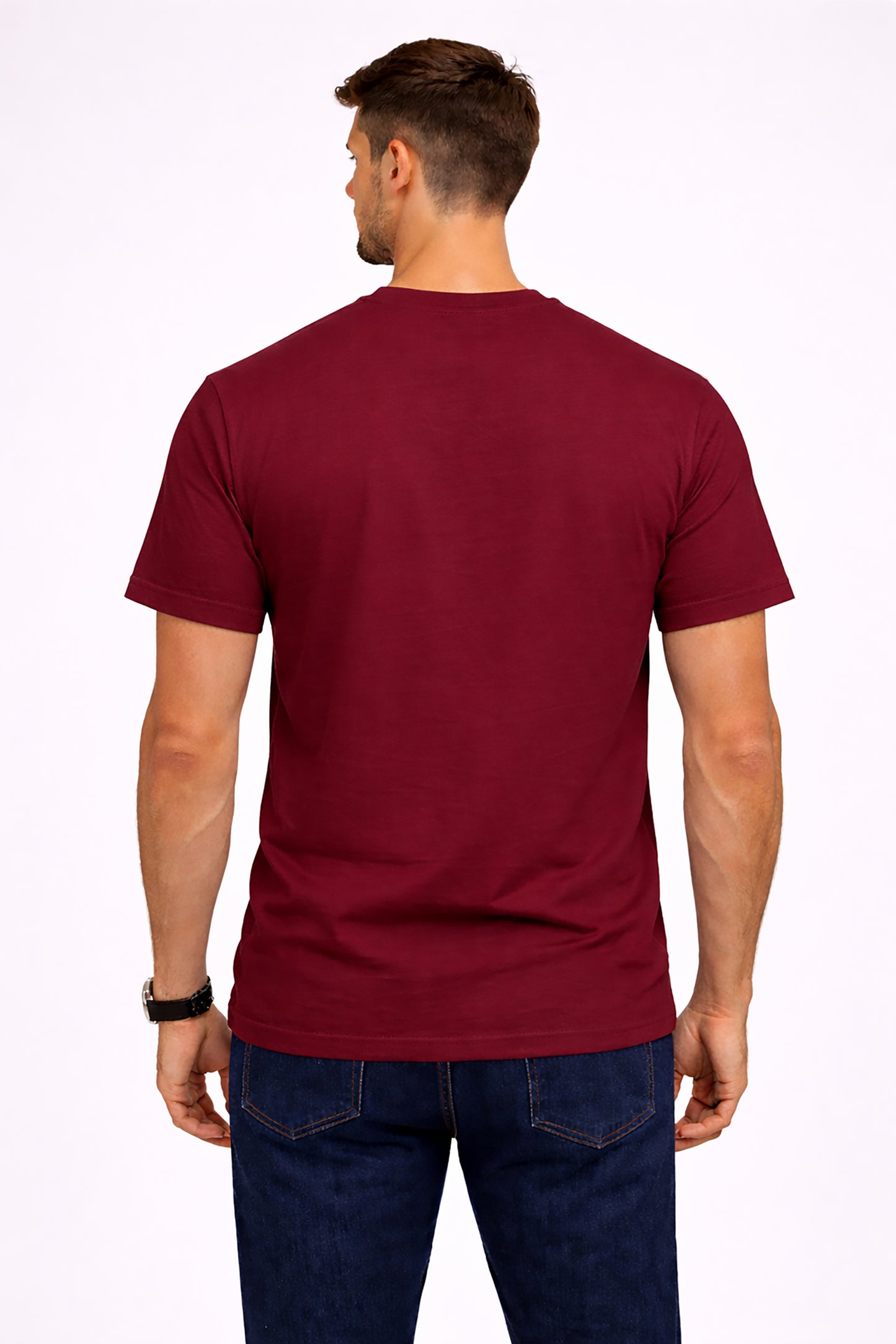 Maroon Men’s Graphic Print T-Shirt – Regular Fit Casual Wear