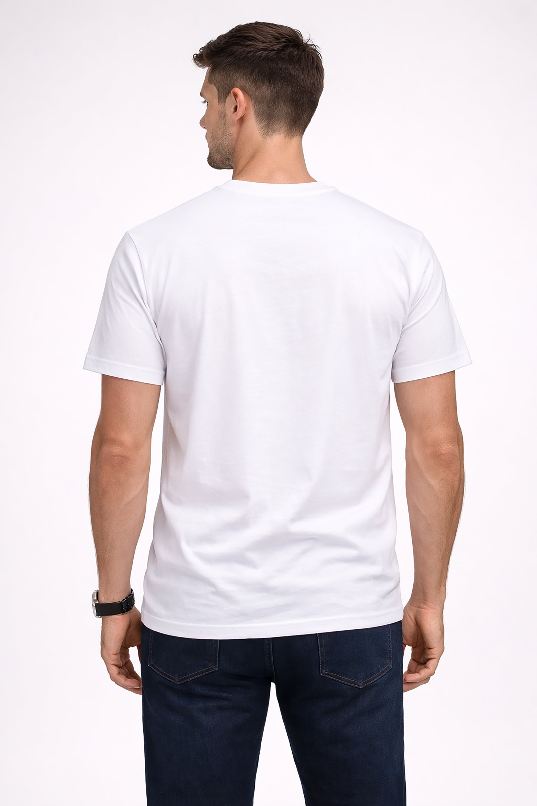 White Men’s Graphic Print T-Shirt – Regular Fit Casual Wear Secondary image