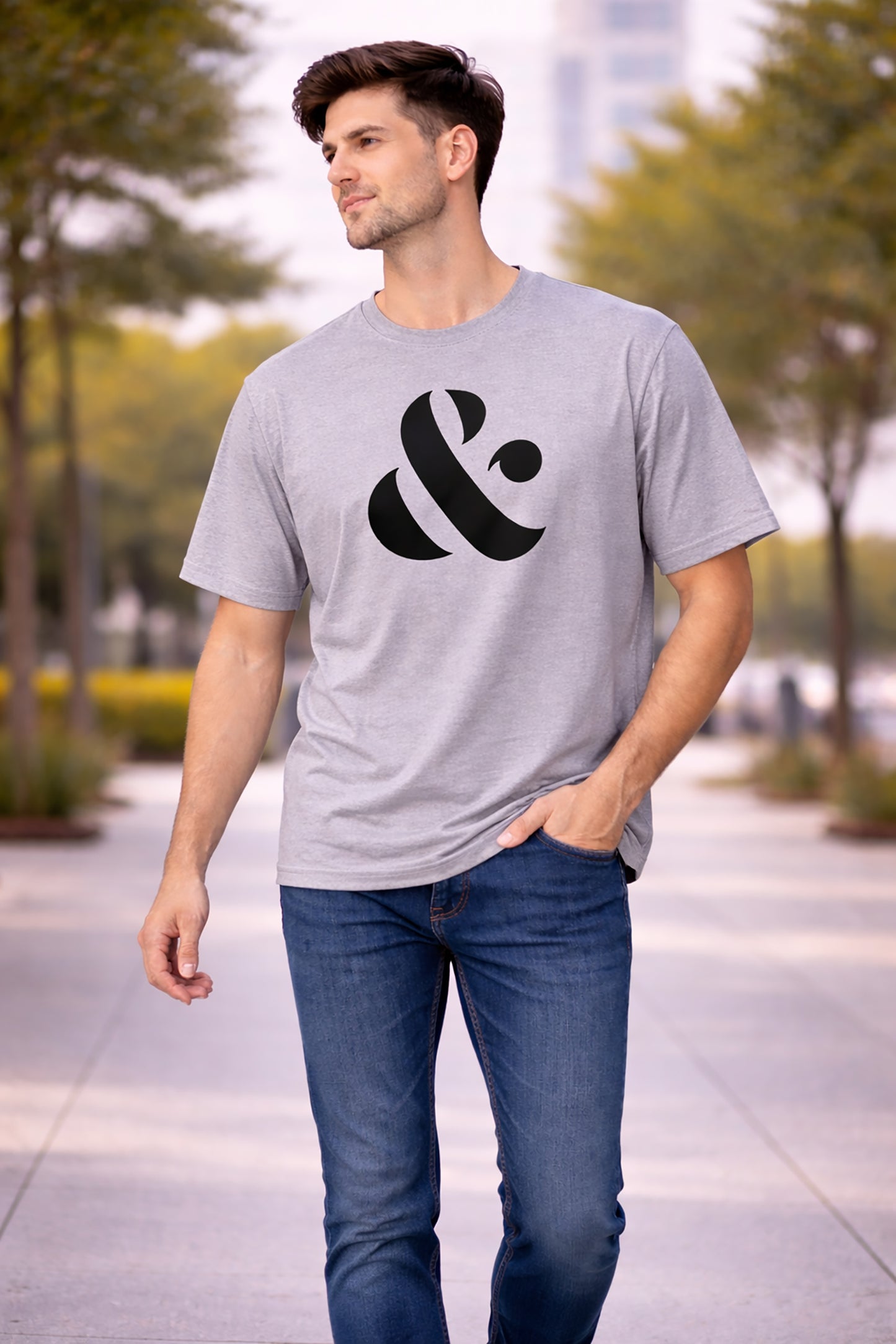 GreyMen’s Graphic Print T-Shirt – Regular Fit Casual Wear