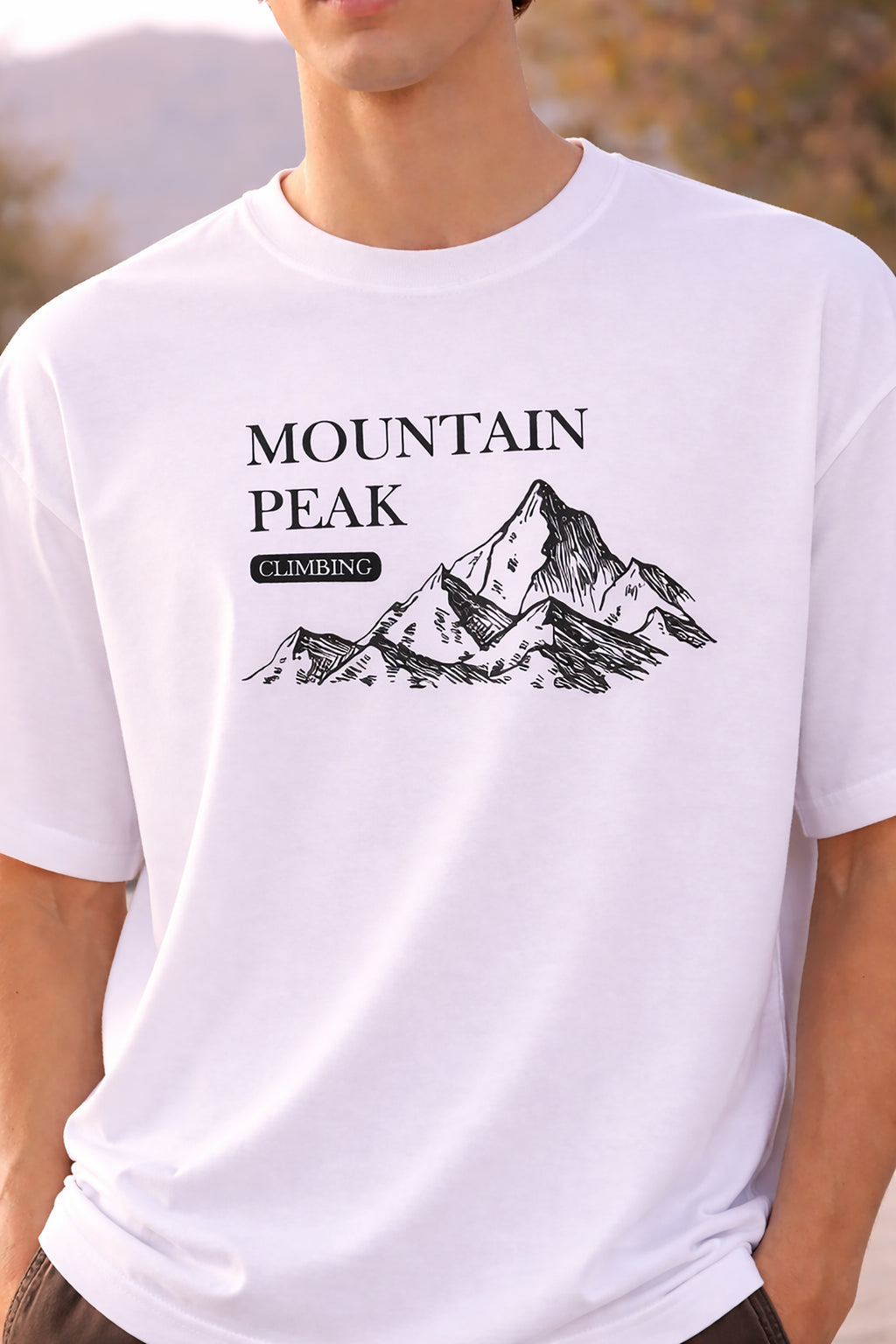 Men’s Cotton Relaxed Fit Graphic Printed Crew Neck T-Shirt