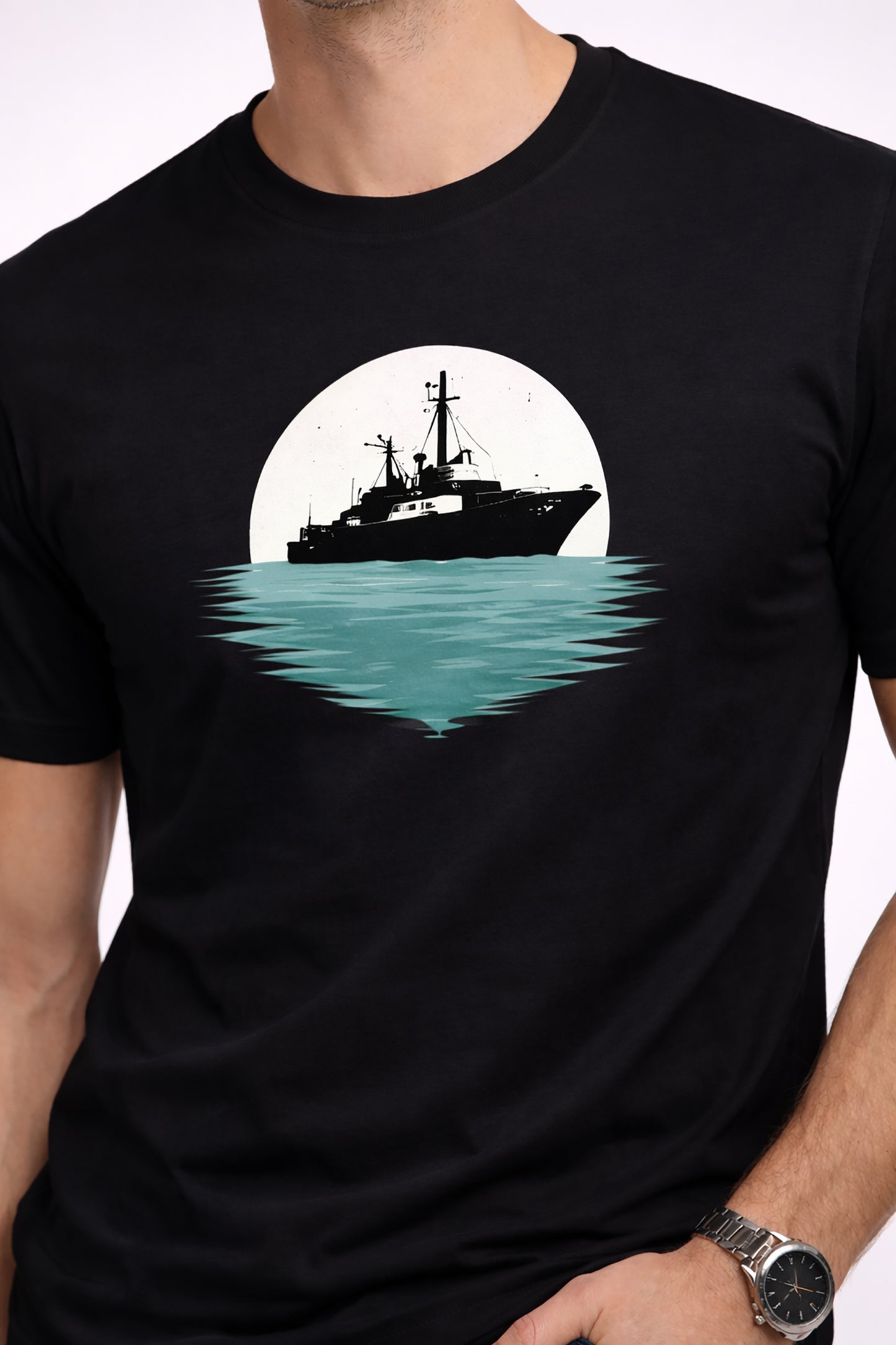 Black Men’s Graphic Print T-Shirt – Regular Fit Casual Wear