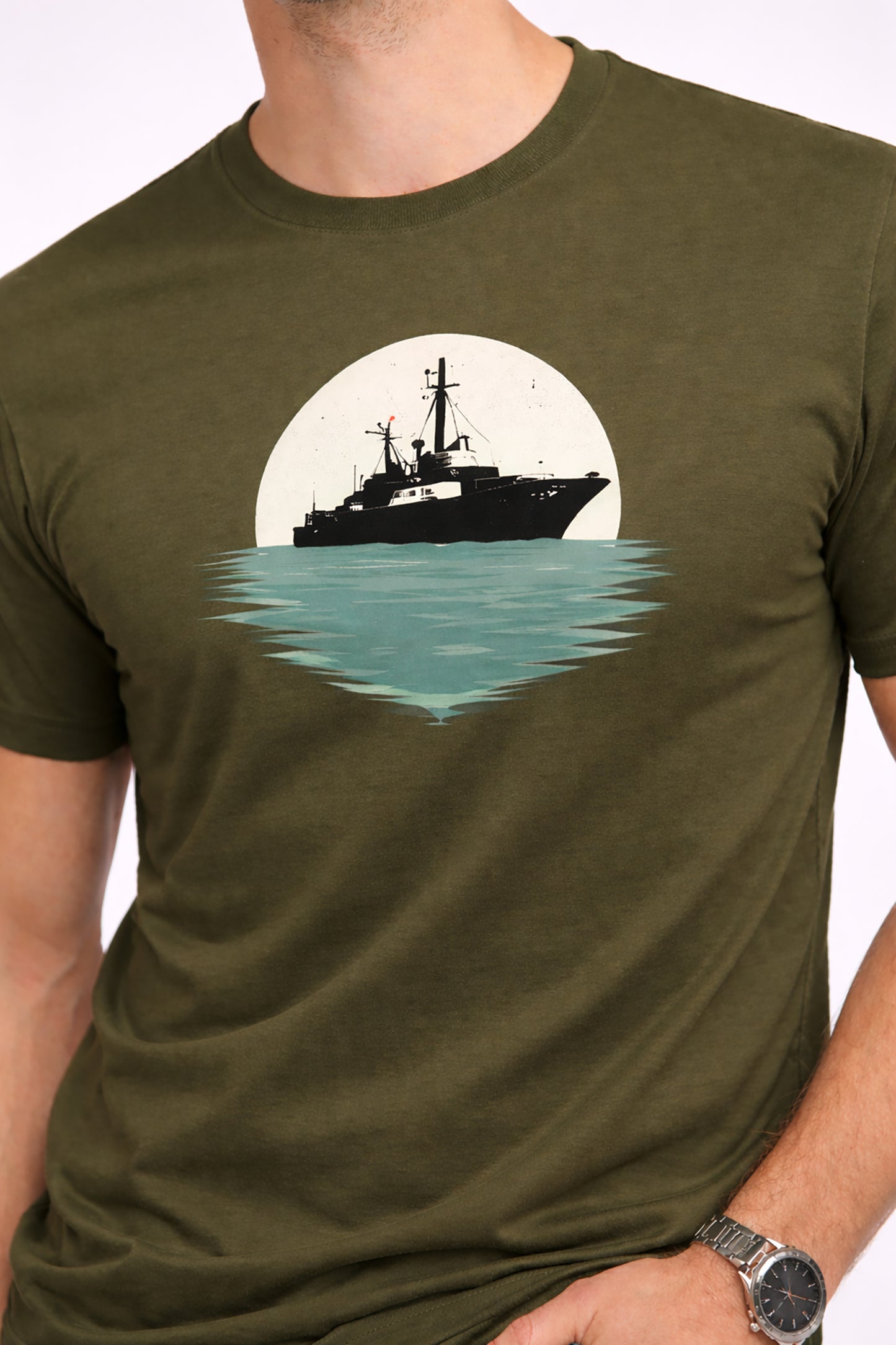 Olive Men’s Graphic Print T-Shirt – Regular Fit Casual Wear