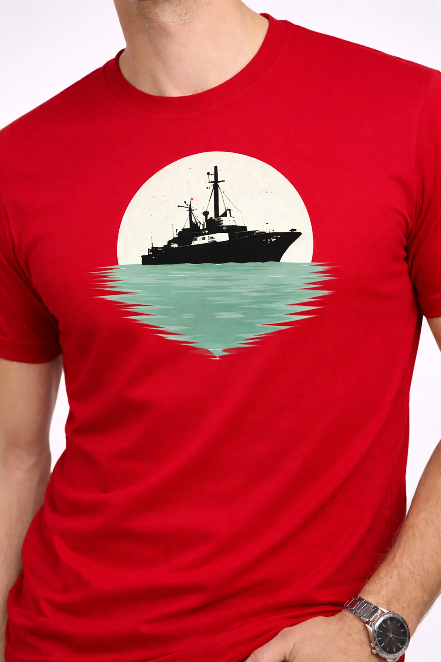 Red Men’s Graphic Print T-Shirt – Regular Fit Casual Wear