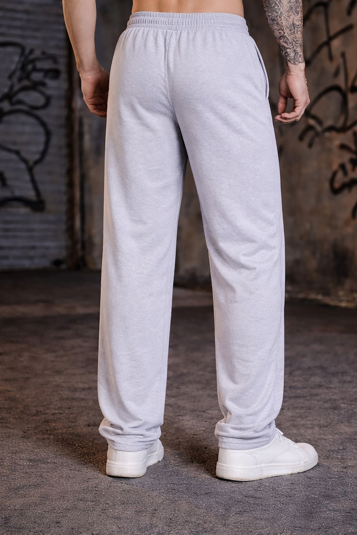 Grey Men’s Graphic Printed Joggers – Regular Fit Streetwear Casual Wear
