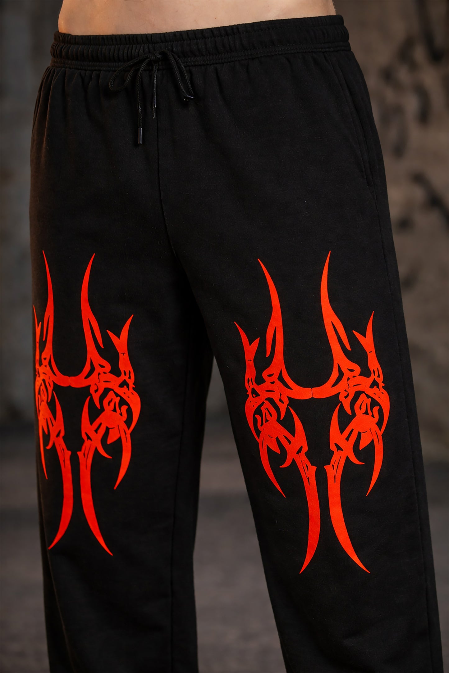 Black Men’s Graphic Printed Joggers – Regular Fit Streetwear Casual Wear