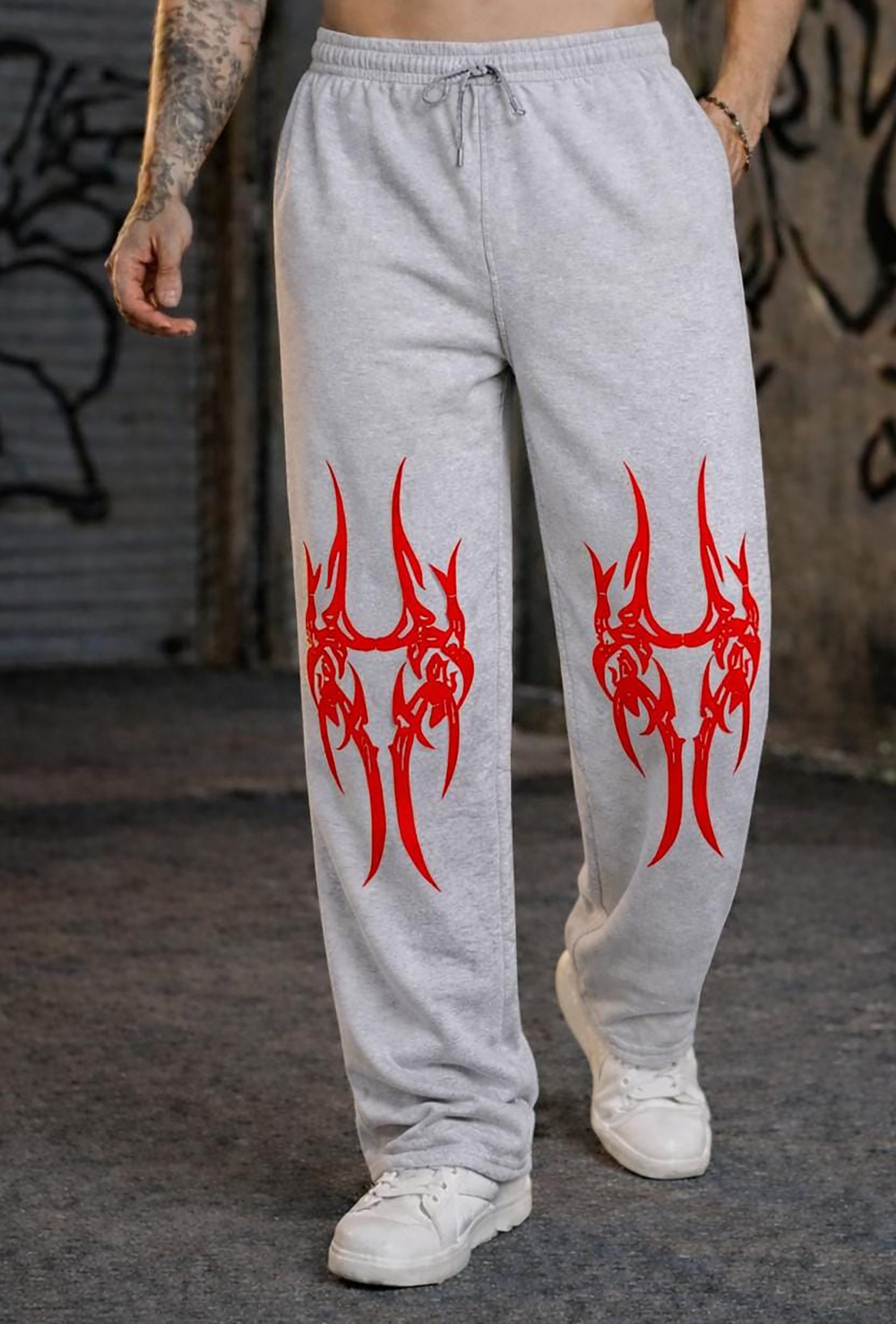 Men’s Graphic Printed Polyester Relaxed Fit Track Pants. Secondary image