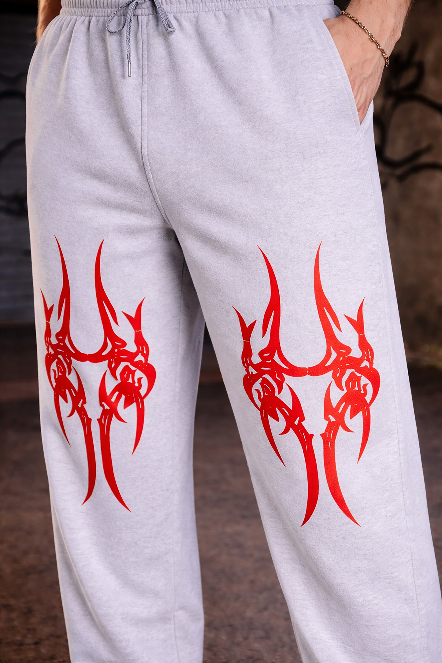 Grey Men’s Graphic Printed Joggers – Regular Fit Streetwear Casual Wear
