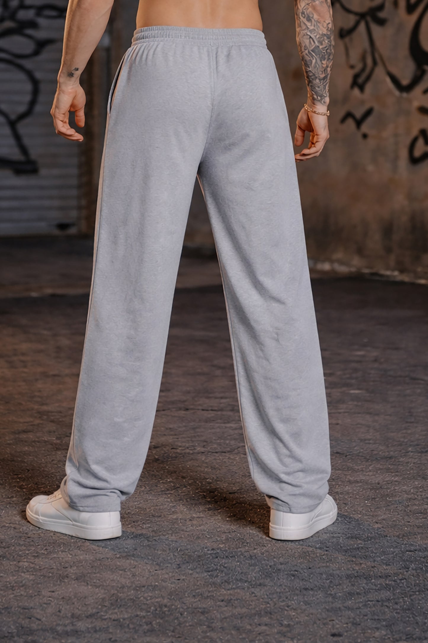 Grey Men’s Graphic Printed Joggers – Regular Fit Streetwear Casual Wear