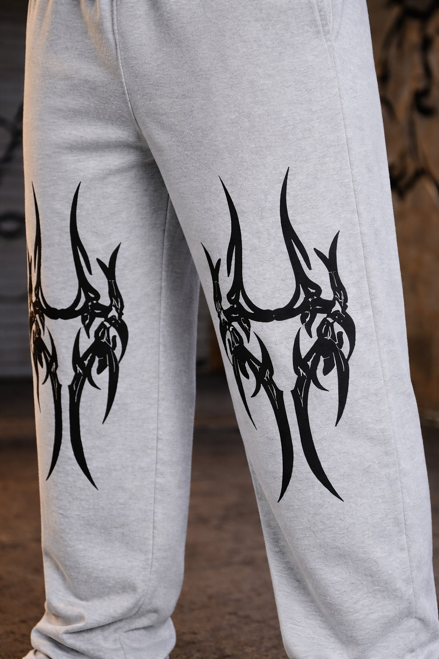 Grey Men’s Graphic Printed Joggers – Regular Fit Streetwear Casual Wear