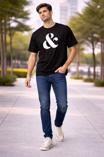 Black Men’s Graphic Print T-Shirt – Regular Fit Casual Wear