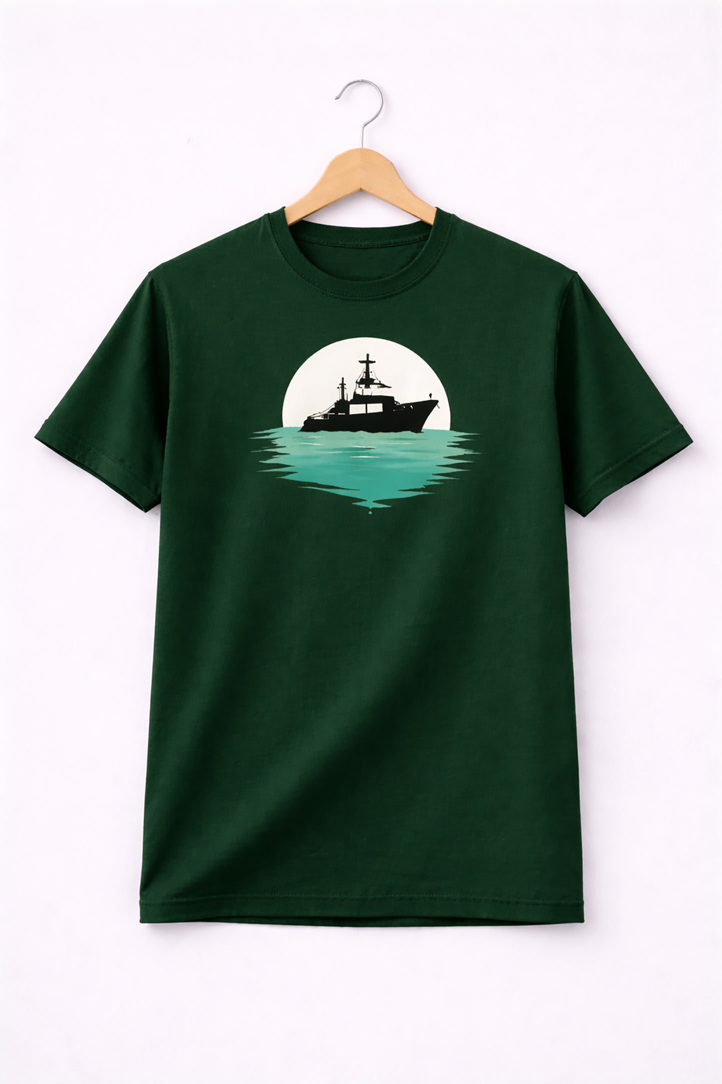 Bottle Green Men’s Graphic Print T-Shirt – Regular Fit Casual Wear