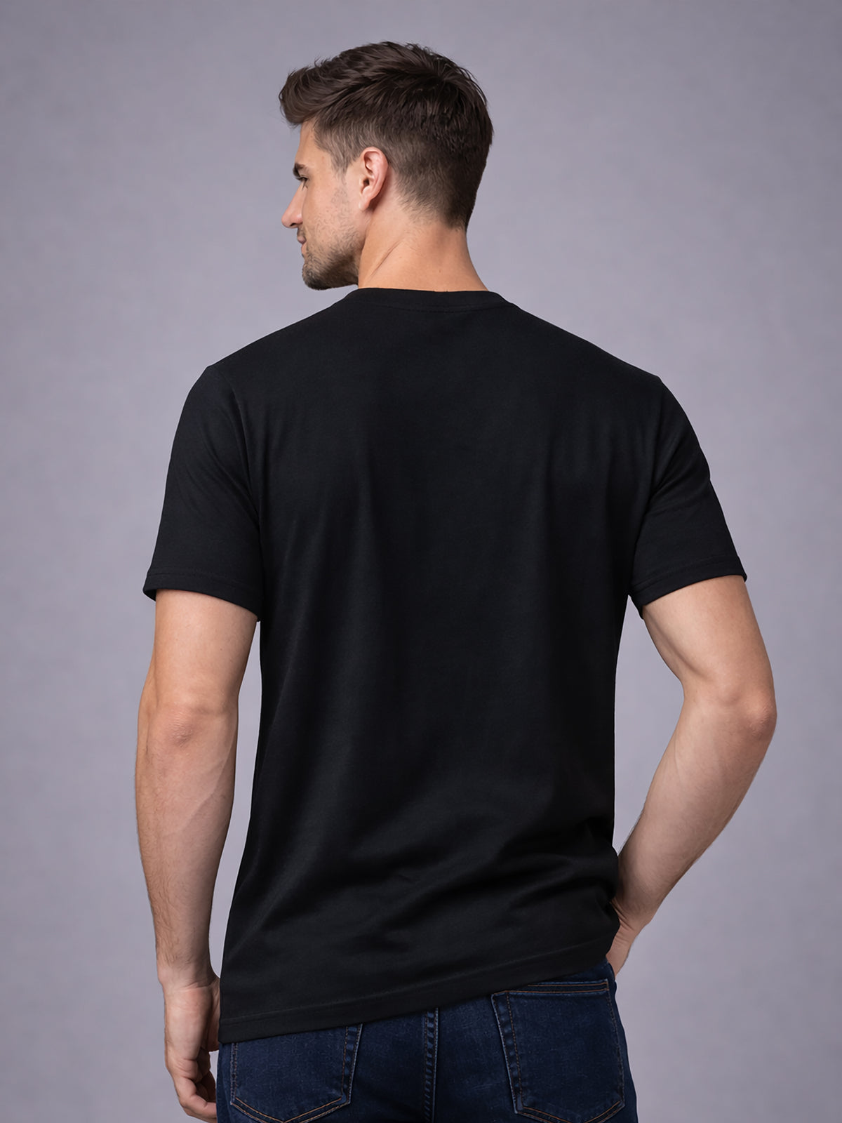 Men's Polycotton Regular Fit Solid Round Neck Half Sleeve T-Shirt