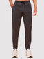 Black Men’s Knitted Tapered Jogger Pants – Mid-Rise Drawstring Athleisure Wear