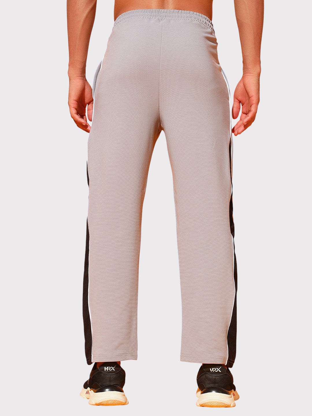 Grey Men’s Knitted Tapered Jogger Pants – Mid-Rise Drawstring Athleisure Wear