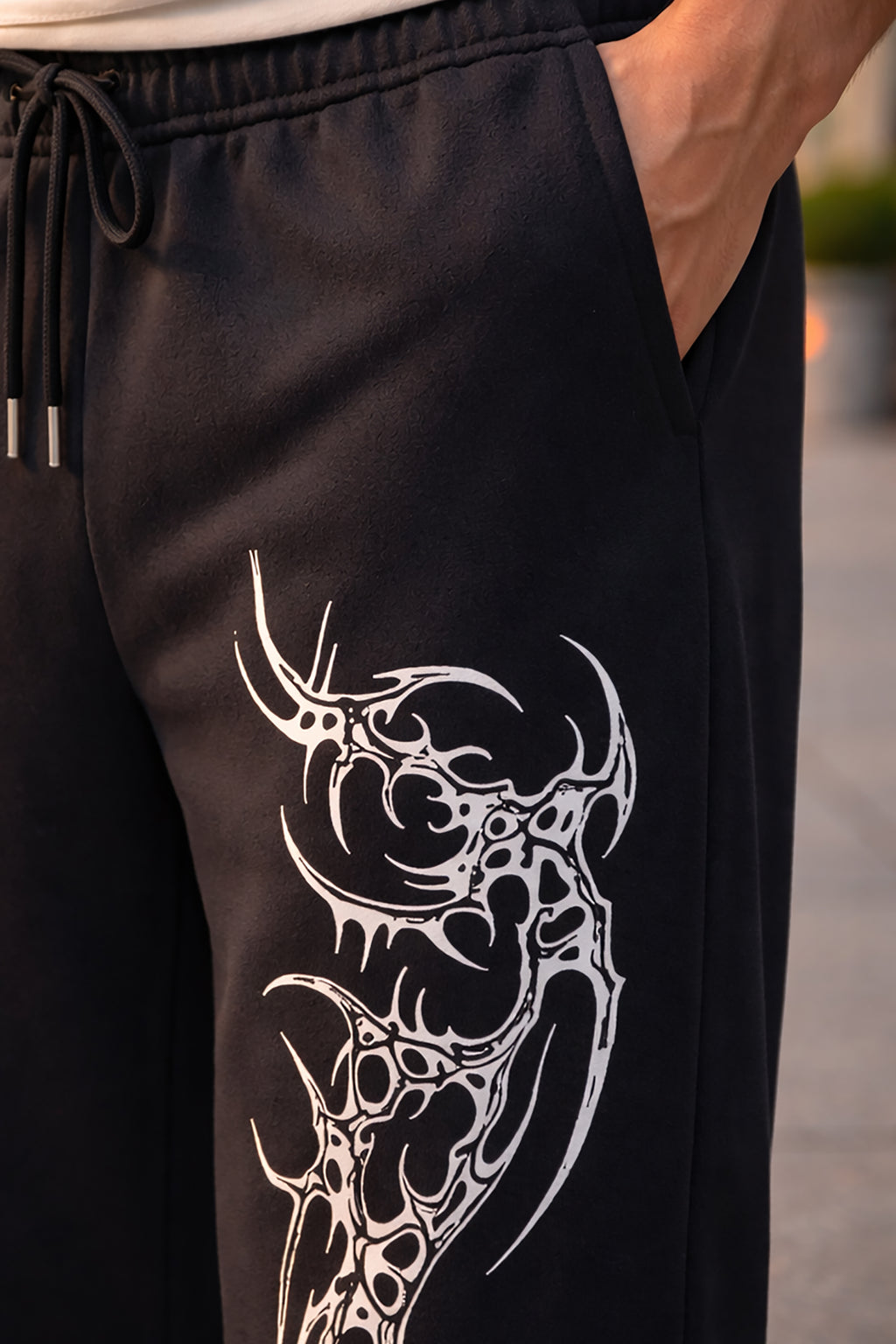 Men’s Graphic Printed Polyester Relaxed Fit Track Pants.