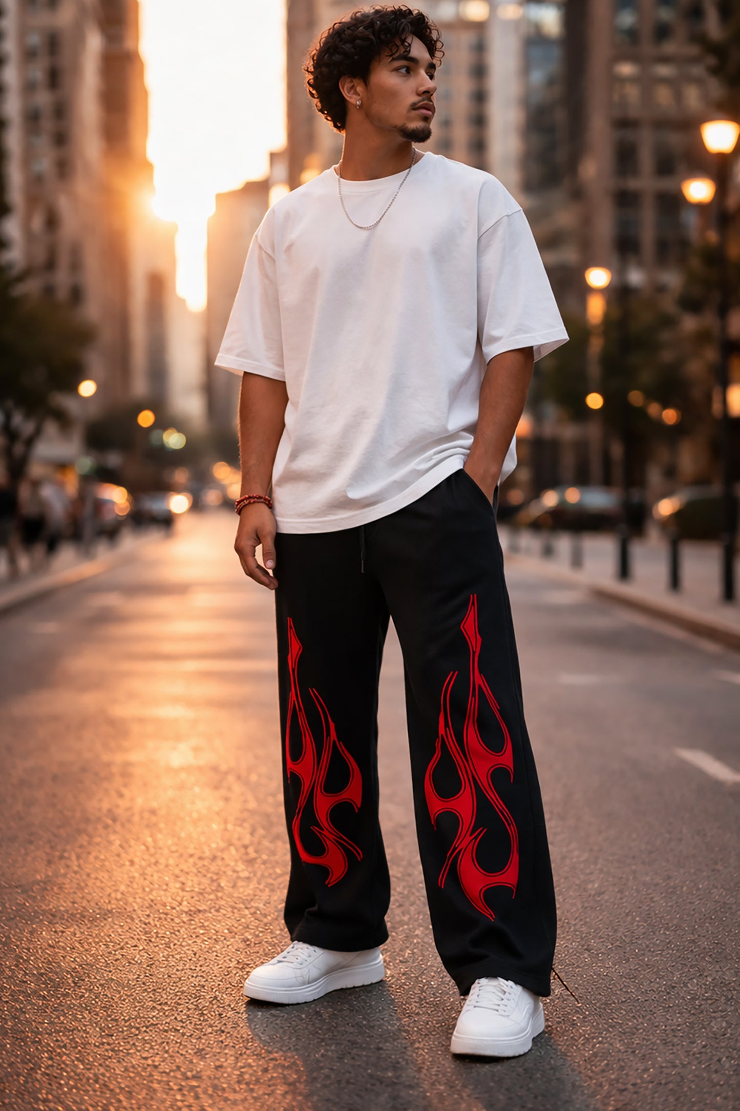 Black Men’s Graphic Printed Joggers – Regular Fit Streetwear Casual Wear