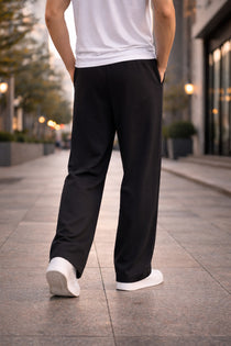 Black Men’s Graphic Printed Joggers – Regular Fit Streetwear Casual Wear