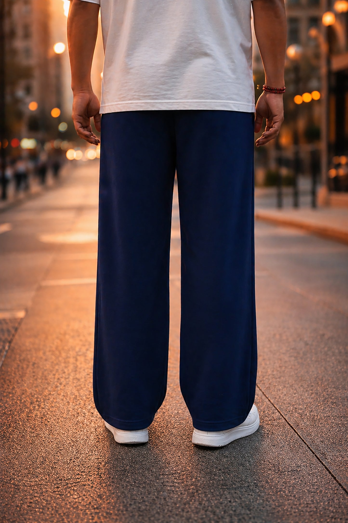 Navy Blue Men’s Graphic Printed Joggers – Regular Fit Streetwear Casual Wear