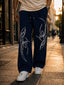 Navy Blue Men’s Graphic Printed Joggers – Regular Fit Streetwear Casual Wear