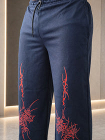 Men’s Graphic Printed Polyester Relaxed Fit Track Pants.