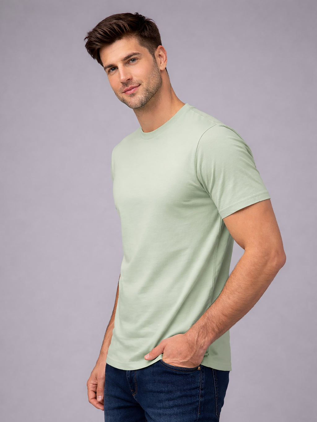 Men's Polycotton Regular Fit Solid Round Neck Half Sleeve T-Shirt