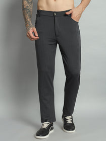 Men's Solid Polyester Regular Fit Trousers