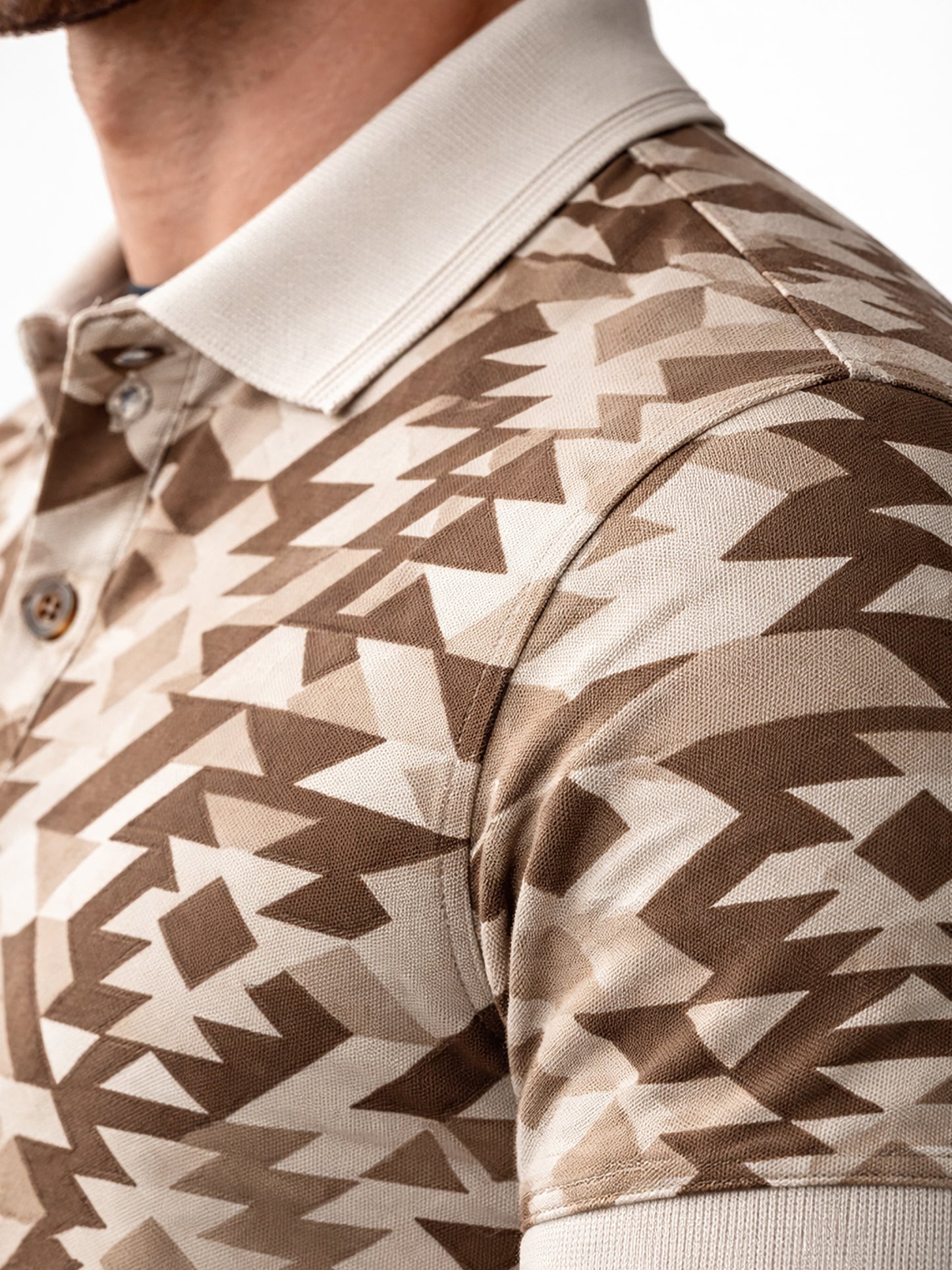MultiColour Men’s Geometric Printed Polo T-Shirt – Regular Fit Casual Wear