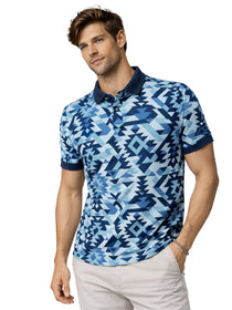 Men's Imported Poly Printed Half Sleeve Casual Polo T-Shirt