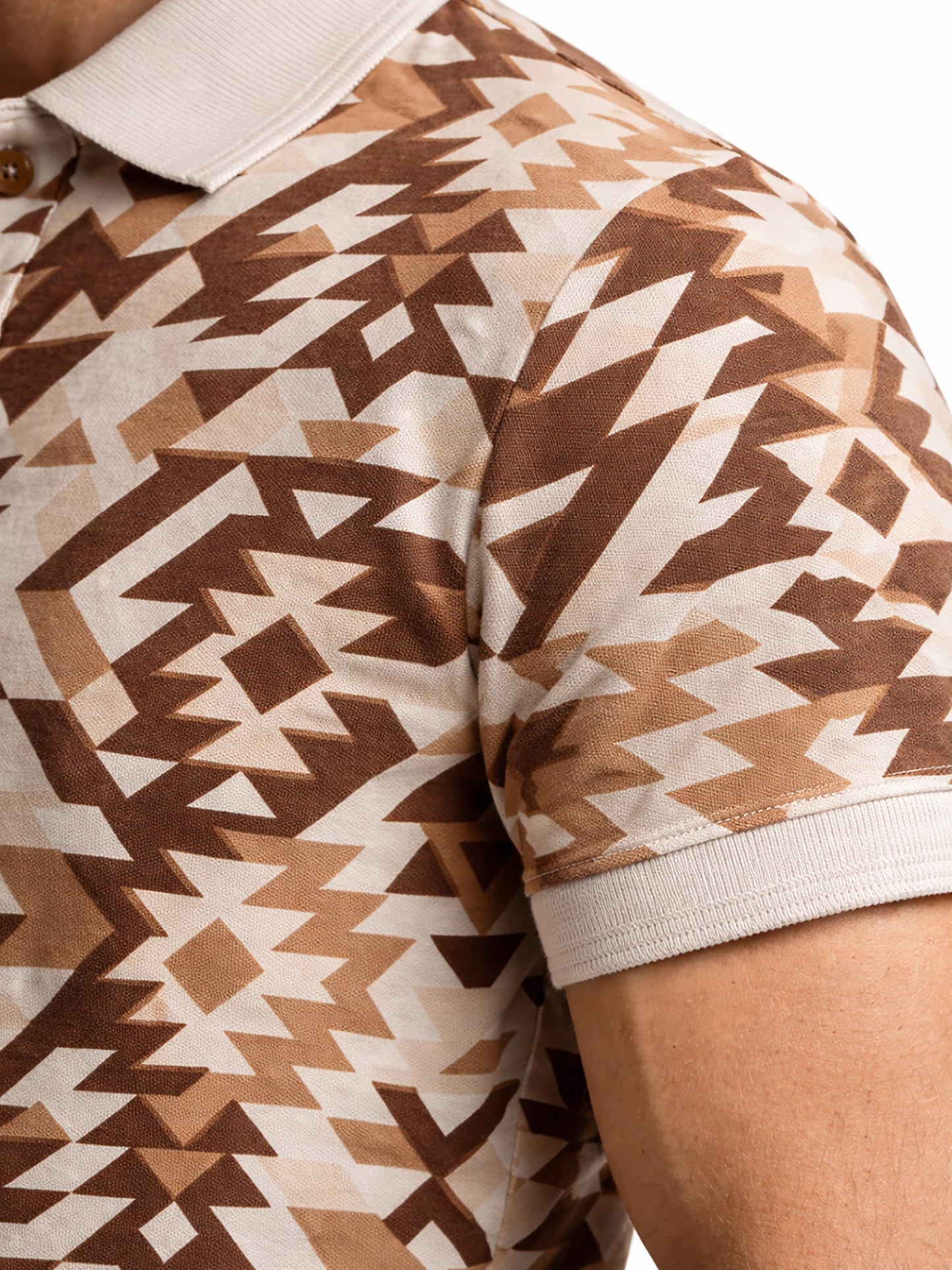 MultiColour Men’s Geometric Printed Polo T-Shirt – Regular Fit Casual Wear